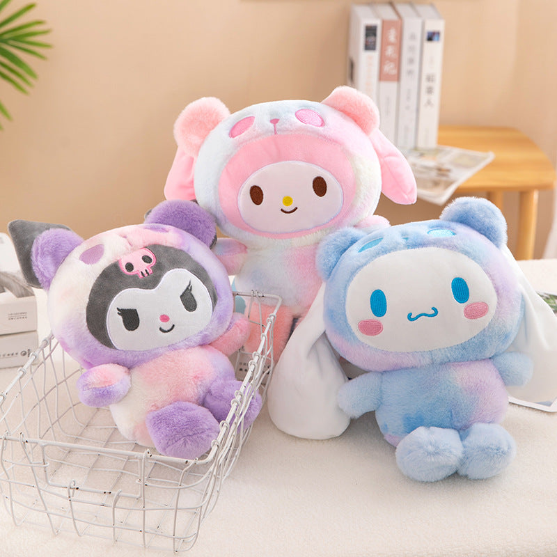 Sanrio 25Cm Anime Sanriod Toys Kawaii Kuromi Cinnamorol Plush Soft Stuffed Animals Doll Plushie Pillow Children's Toys Gifts