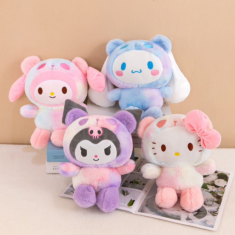 Sanrio 25Cm Anime Sanriod Toys Kawaii Kuromi Cinnamorol Plush Soft Stuffed Animals Doll Plushie Pillow Children's Toys Gifts