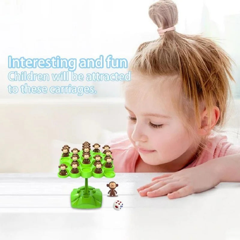 Monkey Balance Tree Focus Balance Training Children's Toys Folding Music Series Parent Child Interactive Board Game COLOR RANDOM