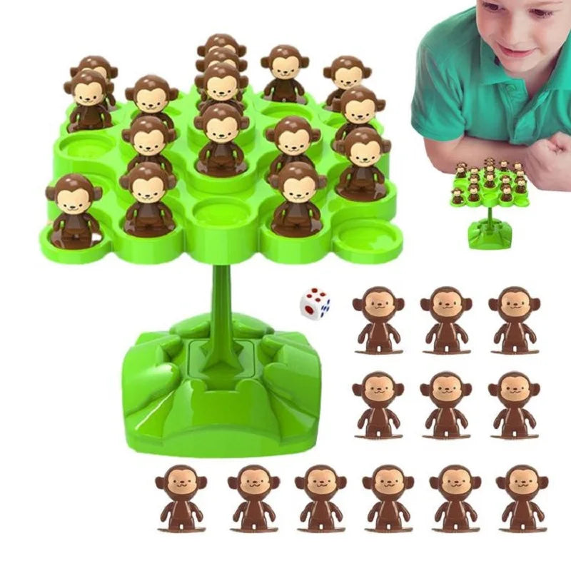 Monkey Balance Tree Focus Balance Training Children's Toys Folding Music Series Parent Child Interactive Board Game COLOR RANDOM