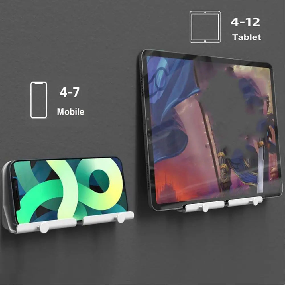 Wall Mount Holder Charger Hook Hanging Stand Bracket Dock for Smartphone Mobile Phone Tablet Holder Pasted on Wall