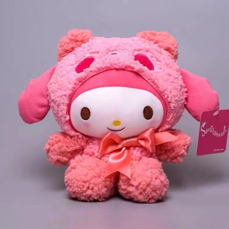 Sanrio 25Cm Anime Sanriod Toys Kawaii Kuromi Cinnamorol Plush Soft Stuffed Animals Doll Plushie Pillow Children's Toys Gifts