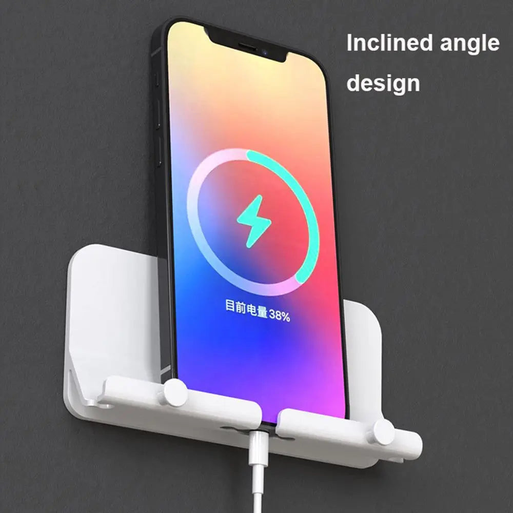 Wall Mount Holder Charger Hook Hanging Stand Bracket Dock for Smartphone Mobile Phone Tablet Holder Pasted on Wall