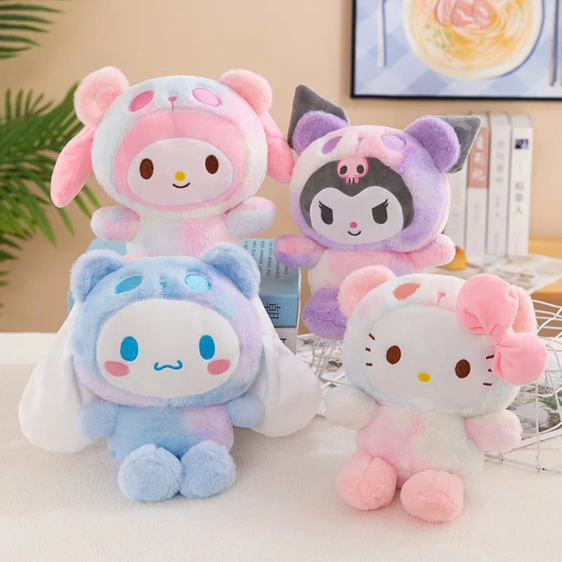 Sanrio 25Cm Anime Sanriod Toys Kawaii Kuromi Cinnamorol Plush Soft Stuffed Animals Doll Plushie Pillow Children's Toys Gifts