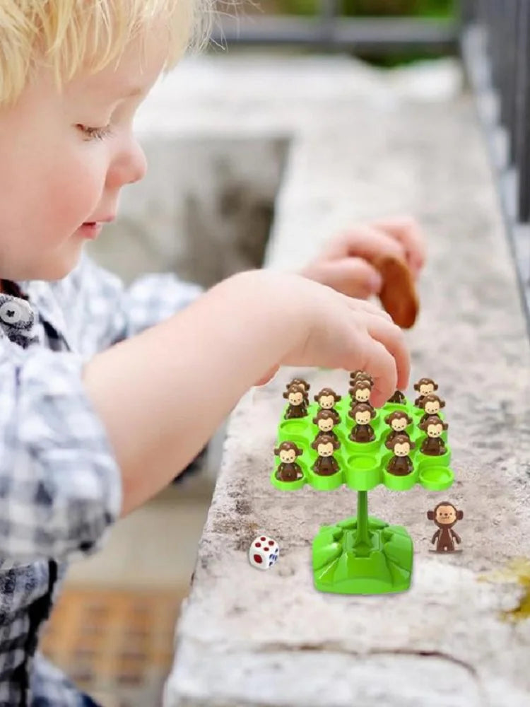 Monkey Balance Tree Focus Balance Training Children's Toys Folding Music Series Parent Child Interactive Board Game COLOR RANDOM
