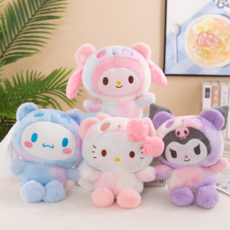Sanrio 25Cm Anime Sanriod Toys Kawaii Kuromi Cinnamorol Plush Soft Stuffed Animals Doll Plushie Pillow Children's Toys Gifts