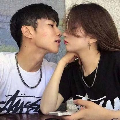 Stainless Steel Chain Necklace Long Hip Hop for Women Men on The Neck Fashion Jewelry Gift Accessories Silver Color Choker