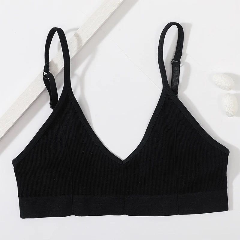 Seamless Tube Tops Bras Women U-shaped Back Bra Sexy Lingerie Female Brassiere Adjust Straps Ribbed Sports Underwear