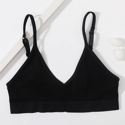 Seamless Tube Tops Bras Women U-shaped Back Bra Sexy Lingerie Female Brassiere Adjust Straps Ribbed Sports Underwear