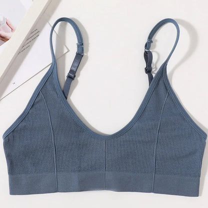 Seamless Tube Tops Bras Women U-shaped Back Bra Sexy Lingerie Female Brassiere Adjust Straps Ribbed Sports Underwear