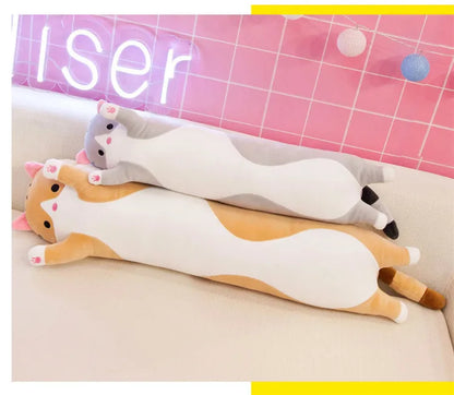 50/70cm Cute Soft Long Cat Plush Toys Stuffed Pause Office Nap Pillow Bed Sleep Home Decor Gift Doll for Kids Girl