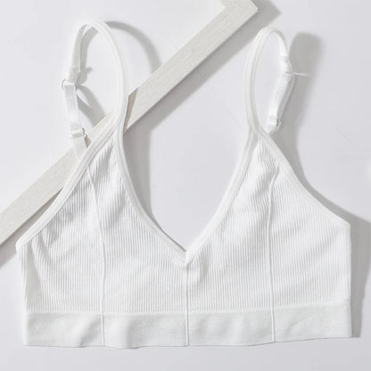 Seamless Tube Tops Bras Women U-shaped Back Bra Sexy Lingerie Female Brassiere Adjust Straps Ribbed Sports Underwear