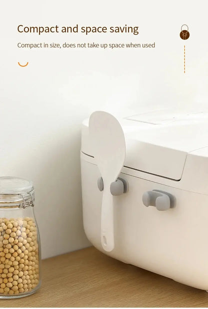 Rice Spoon Holder Silicone Storage Rack, Kitchen Wall-Mounted Cooker Spoon Shelf, Placement Rack