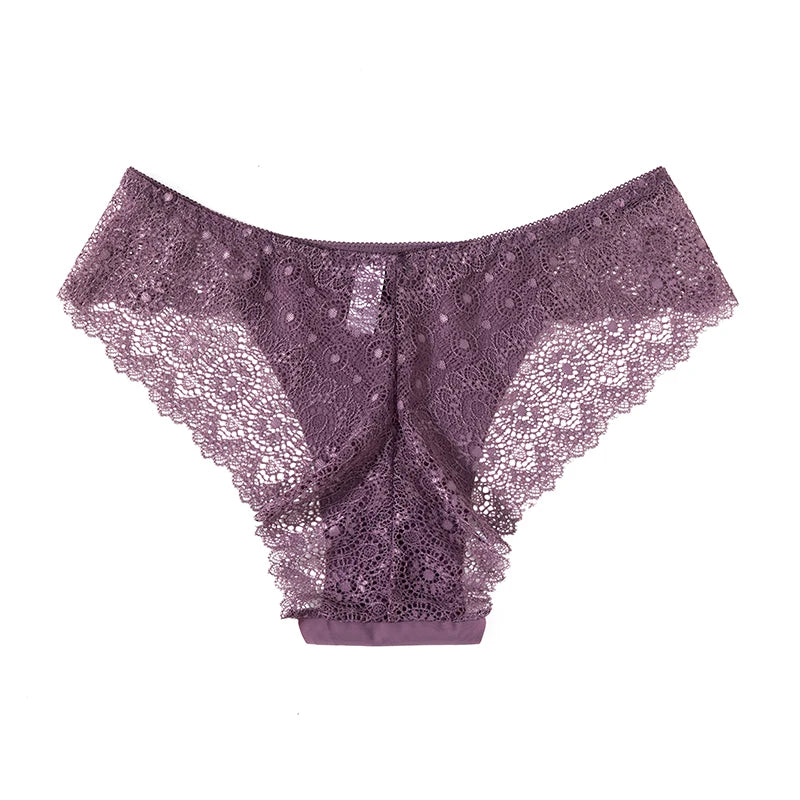 TrowBridge 3PCS/Set Sweet Women's Panties Silk Satin Underwear Lace Sexy Lingerie Girls Breathable Briefs Soft Comfortable Panty