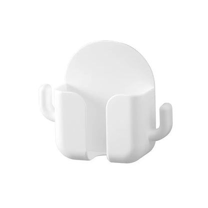 1pc Adhesive Wall Mount Phone Holder With Hooks, Storage Box For Mobile Phone Remote Control, Storage Box For Bedroom, Kitchen