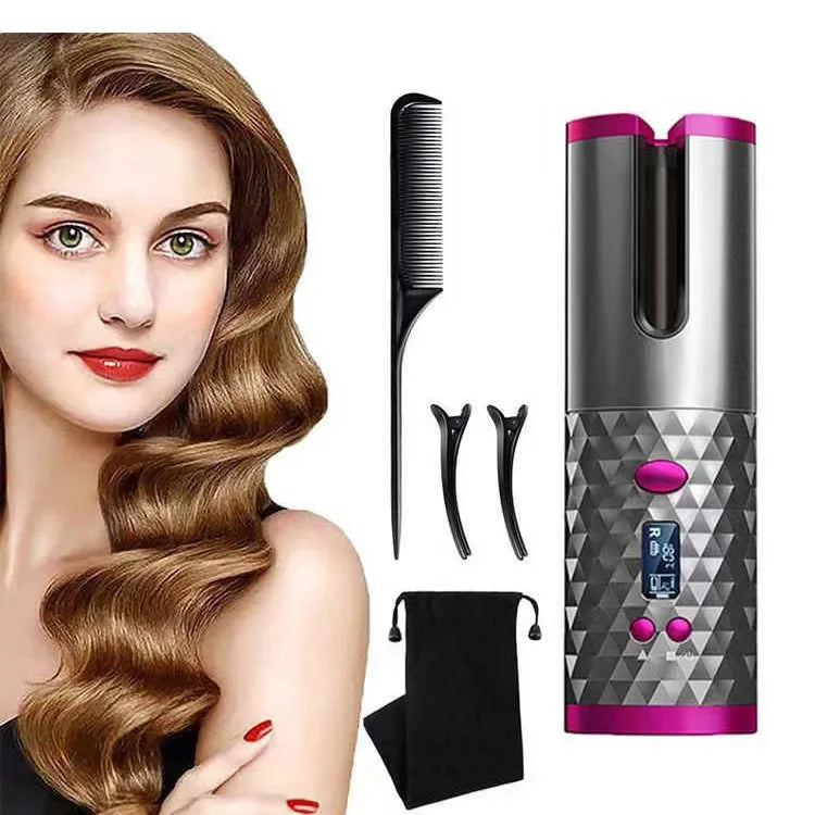 Portable Automatic Charging Hair Curler Smart Wireless Hair Styling Tool Travel Friendly Lazy Girl Hair Curler Salon Accessory