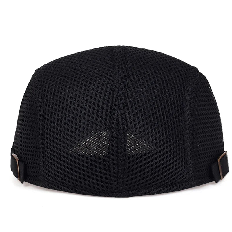 Men Mesh Newsboy Caps British Painters Hats Spring and Summer Ventilate Berets Adjustable Flat Cap Hip Hop Berets