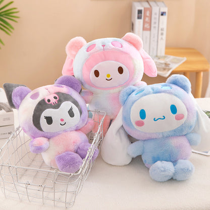 Sanrio 25Cm Anime Sanriod Toys Kawaii Kuromi  Cinnamorol Plush Soft Stuffed Animals Doll Plushie Pillow Children's Toys Gifts