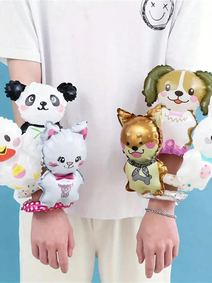 10/20Pcs Cute Wrist Balloon for Birthday Party Decoration Rabbit Bear Cartoon Animal Balloon Pink Children's Toys Baby Shower