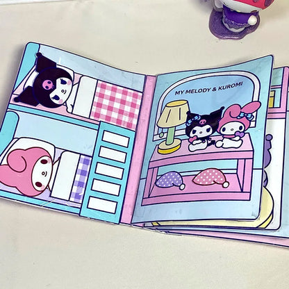 Sanrio Kuromi Cinnamoroll Quiet Book My Melody Handmade DIY Children's Toys Development Hands on Ability Girl's Birthday Gift