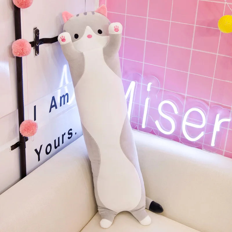 50-70cm Long Cat Plush Toys Cute Animal Cat Creative Long Soft Toys Office Break Nap Sleeping Pillow Stuffed Gift Doll For Kids