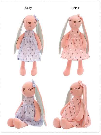 Rabbit Plush Toy Long Ear Pink Heart Stuffed Animal Soft Comfort Doll Throw Pillow Cute Gift for Kids Girls Room Decor
