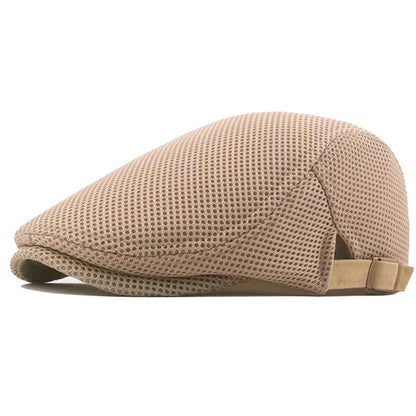 Men Mesh Newsboy Caps British Painters Hats Spring and Summer Ventilate Berets Adjustable Flat Cap Hip Hop Berets