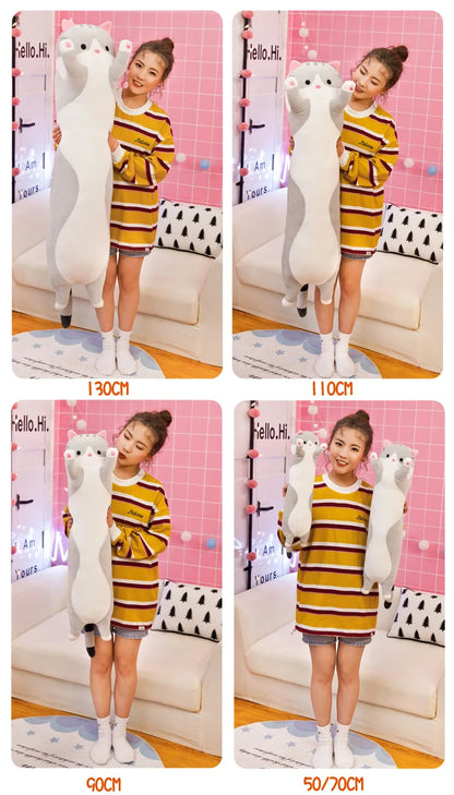 50-70cm Long Cat Plush Toys Cute Animal Cat Creative Long Soft Toys Office Break Nap Sleeping Pillow Stuffed Gift Doll For Kids