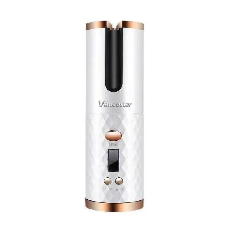 Wireless Electric Hair Curler Portable Travel Home Use 6 Timing 6 Temp. LED Cordless Automatic Hair Curler for Curls or Waves