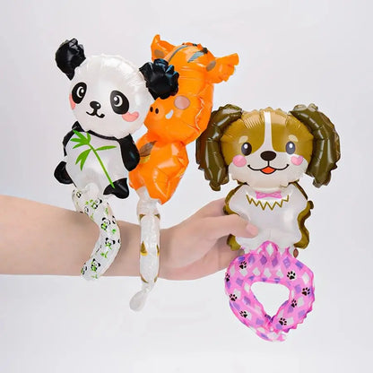 10/20Pcs Cute Wrist Balloon for Birthday Party Decoration Rabbit Bear Cartoon Animal Balloon Pink Children's Toys Baby Shower