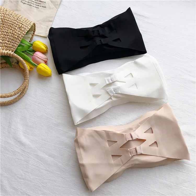Seamless One-piece Tube Tops Women Removable Pads Intimates Basic Black/White/Skin Womens Strapless Bra Bandeau Sexy Lingerie