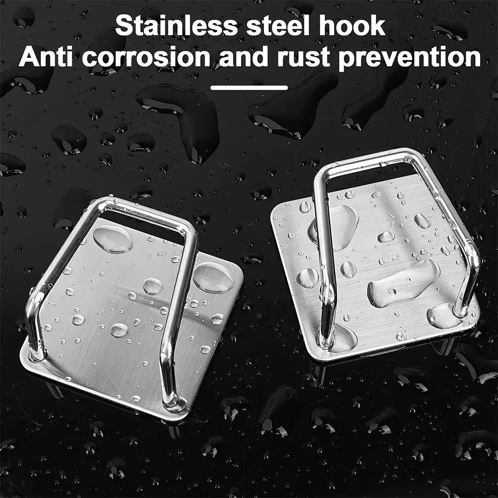 1-2Pcs Kitchen Sink Sponge Rack Drain Storage Holder Self Adhesive Stainless Steel Wire Ball Rag Brush Organizer Wall Hooks