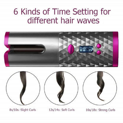 Electric Automatic Curling Iron Wireless Automatic Curling Iron Rotating Styling Portable Hairdresser Home Hair Curlers