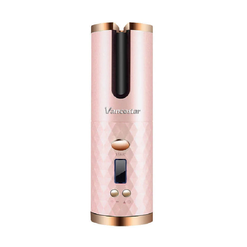 Wireless Electric Hair Curler Portable Travel Home Use 6 Timing 6 Temp. LED Cordless Automatic Hair Curler for Curls or Waves