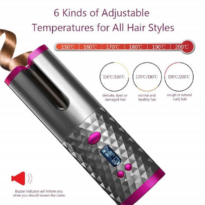 Electric Automatic Curling Iron Wireless Automatic Curling Iron Rotating Styling Portable Hairdresser Home Hair Curlers