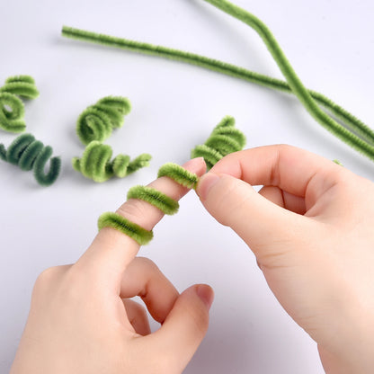 100pcs Chenille Stems Toys DIY Strips Twist Bar Anvil Wire Craft Pipe Creative Hobby Children Plush Stick Chenille Sticks
