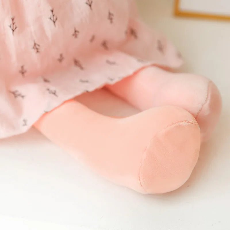 Rabbit Plush Toy Long Ear Pink Heart Stuffed Animal Soft Comfort Doll Throw Pillow Cute Gift for Kids Girls Room Decor