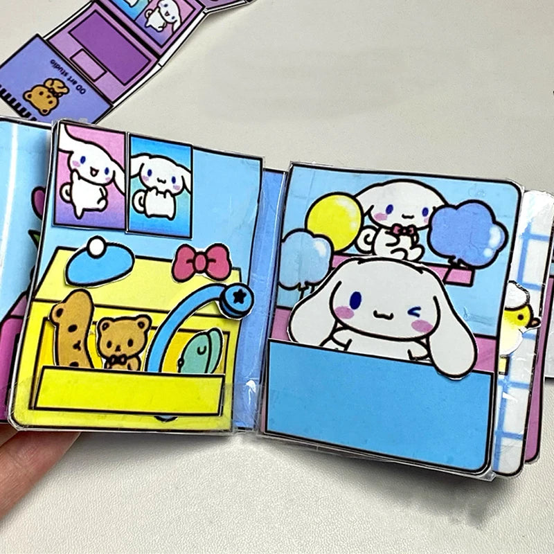 Sanrio Kuromi Cinnamoroll Quiet Book My Melody Handmade DIY Children's Toys Development Hands on Ability Girl's Birthday Gift