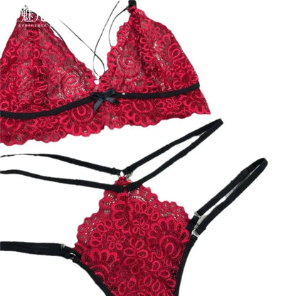 1 Set Hot Lace Strappy Teddy Cut Out Backless Bodysuit Women's Sexy Lingerie  Underwear
