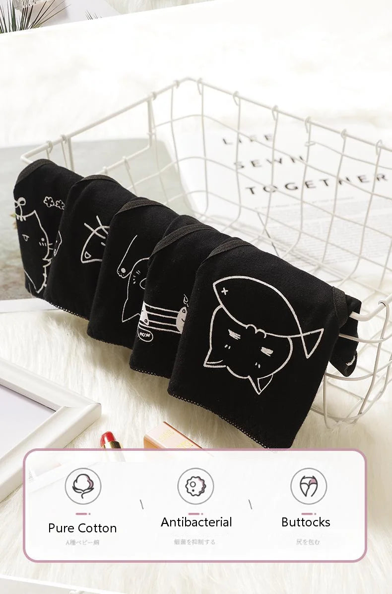 5Pcs/set Cotton Cartoon Cute Panties Girls' Short Underwear For Women Ladies Pantys Female Soft Underpants Sexy Lingerie M-XL