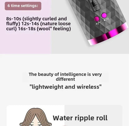 Portable Automatic Charging Hair Curler Smart Wireless Hair Styling Tool Travel Friendly Lazy Girl Hair Curler Salon Accessory