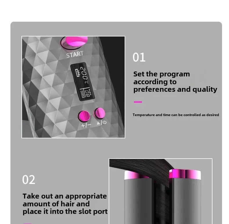 Portable Automatic Charging Hair Curler Smart Wireless Hair Styling Tool Travel Friendly Lazy Girl Hair Curler Salon Accessory
