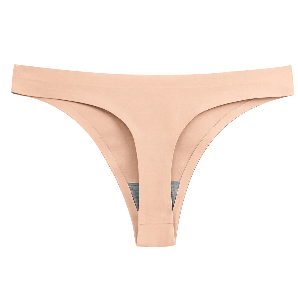 Women Thong Women's Panties Seamless Underwear Silk G-string Thongs Sexy Lingerie Female Tanga Solid Sport Underpants T-back