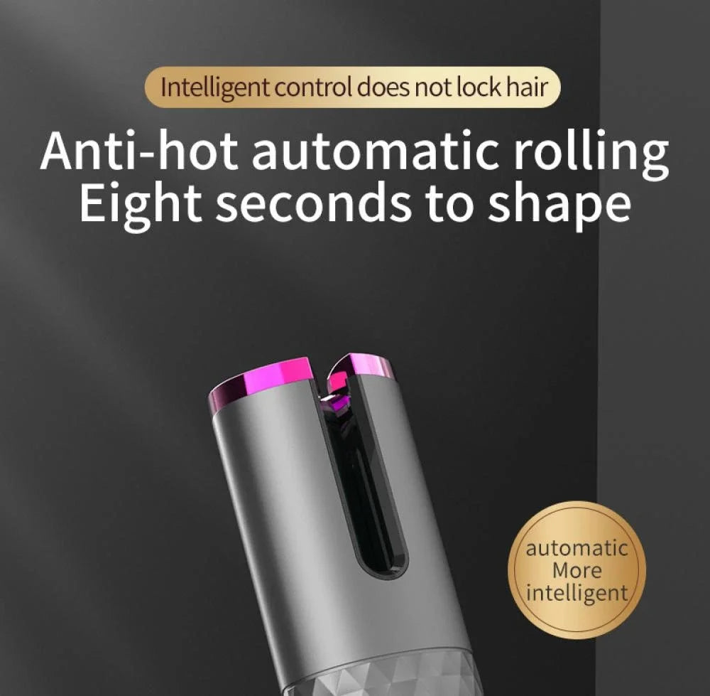 Wireless Curling Iron Cordless Curling Wand Adjustable Temperature Fast Heating Long-Lasting Battery Portable Travel Hair Styler