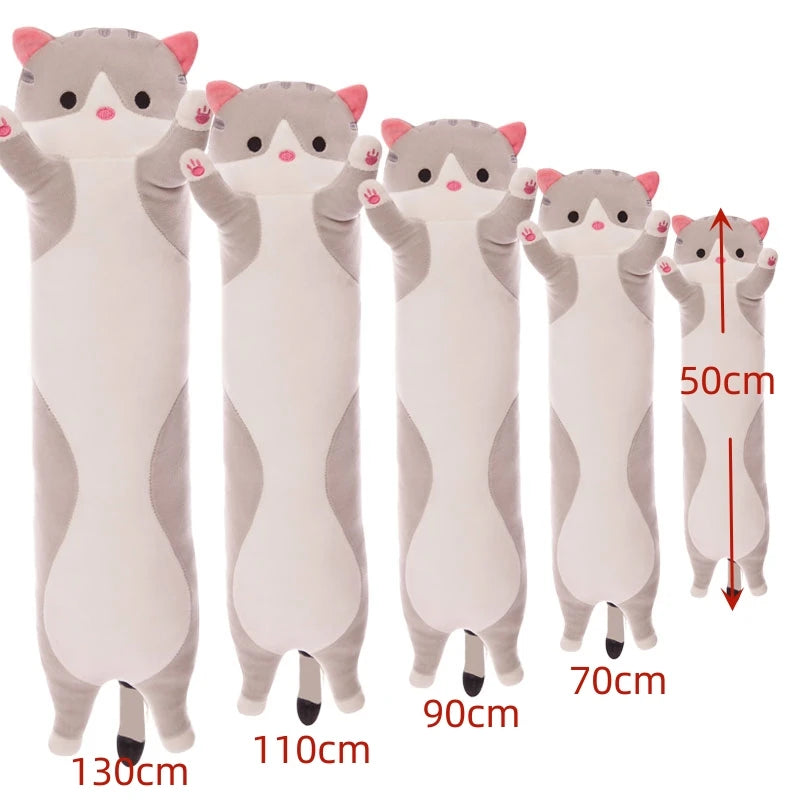 50-70cm Long Cat Plush Toys Cute Animal Cat Creative Long Soft Toys Office Break Nap Sleeping Pillow Stuffed Gift Doll For Kids