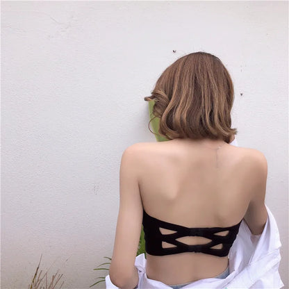 Seamless One-piece Tube Tops Women Removable Pads Intimates Basic Black/White/Skin Womens Strapless Bra Bandeau Sexy Lingerie