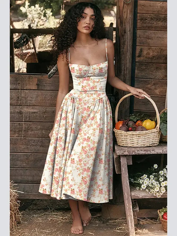 Elegant Wedding Events Corset Dress Sexy Strapless Pleated A-line Midi Party Dresses For Women Summer Female Clothing 2024