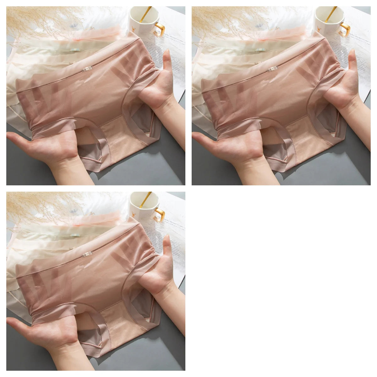 3Pcs/Set Women Thin Silky Panties Sexy Lingerie Quick Drying Briefs Female Seamless Underwear Summer Underpants Low Rise Panties