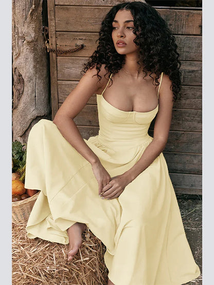 Elegant Wedding Events Corset Dress Sexy Strapless Pleated A-line Midi Party Dresses For Women Summer Female Clothing 2024