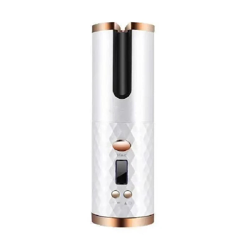 Portable Wireless Hair Curler for Waves & Curls LED Display 6 Heat Settings & Timers Travel & Home Use Cordless Automatic Curler